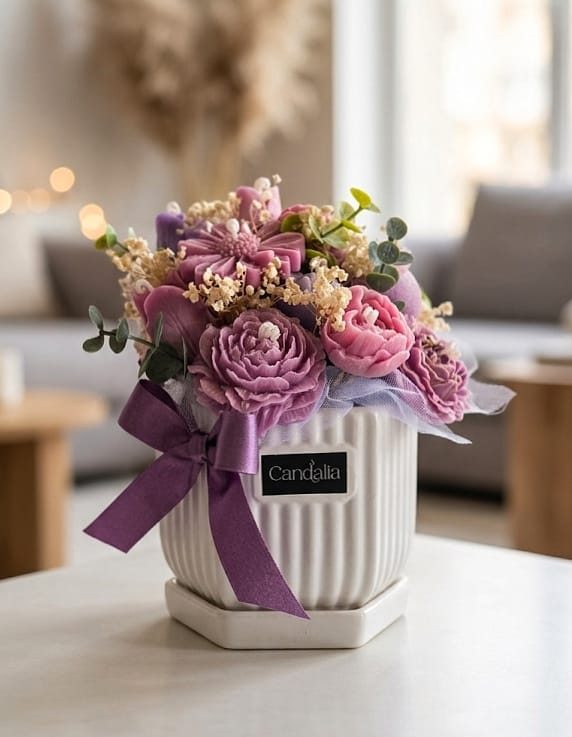 Decorative Vase Candle 12 Flowers
