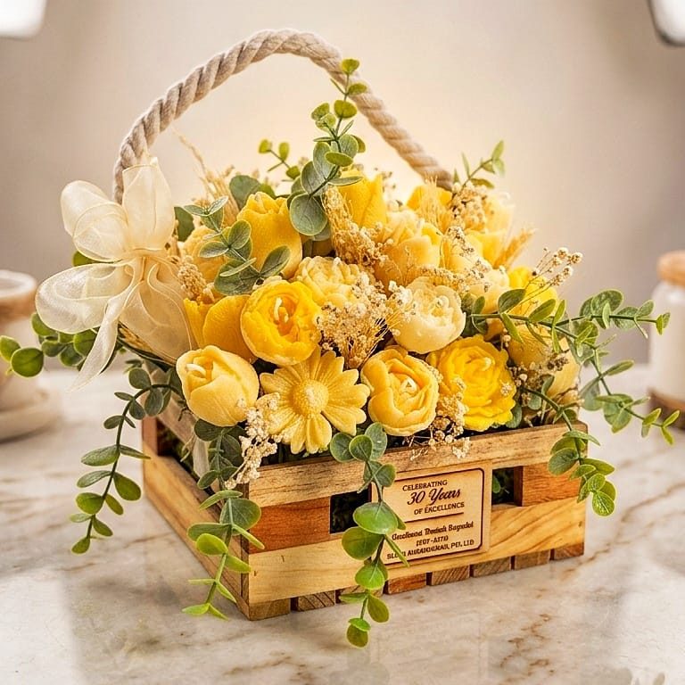 Candle Flower Bouquet 35 Piece Arrangement